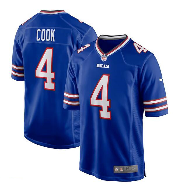 Men's Buffalo Bills #4 James Cook Blue Stitched Game Football Jersey Men's Buffalo Bills #4 James Cook Blue Stitched Game Football Jersey